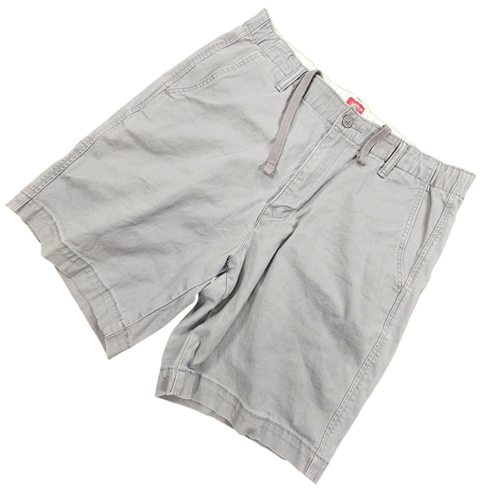 Levi's XX Chino EZ Shorts Mens Medium Grey Elastic Waist Drawstring Stretch 7"